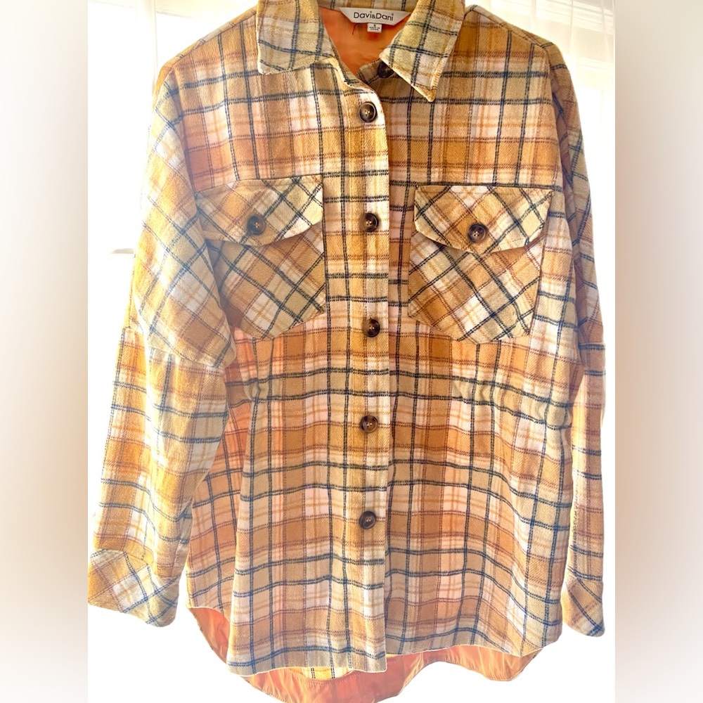 New Yellow Plaid Shacket size Small